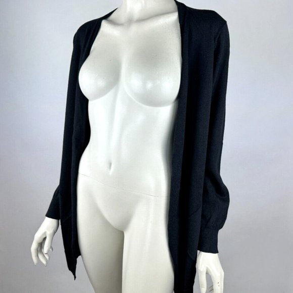 Eileen Fisher Wool Open Front Cardigan Women L EUC Lightweight Stretch Sweater - Picture 4 of 11